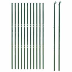 vidaXL Wire Mesh Fence Chain Link Fence Panel Green Galvanised Steel 0.8x10 m - green, 2.2 x 25 m