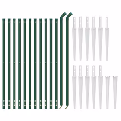 vidaXL Wire Mesh Fence with Spike Anchors Chain Link Fence Green 0.8x25 m - 0.8 x 25 m