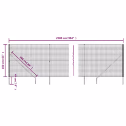 vidaXL Wire Mesh Fence Outdoor Garden Wire Fencing Mesh with Spike Anchors - green, 1.6 x 25 m - Additional view 4