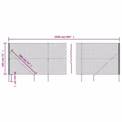 vidaXL Wire Mesh Fence Outdoor Garden Wire Fencing Mesh with Spike Anchors - green, 1.8 x 25 m