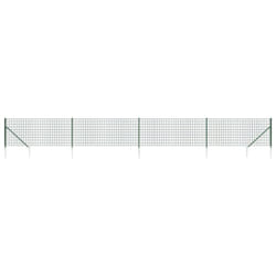 vidaXL Wire Mesh Fence Outdoor Garden Wire Fencing Mesh with Spike Anchors - green, 1.1 x 10 m