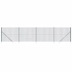 vidaXL Wire Mesh Fence Outdoor Garden Wire Fencing Mesh with Spike Anchors - green, 1.4 x 10 m