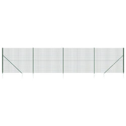 vidaXL Wire Mesh Fence Outdoor Garden Wire Fencing Mesh with Spike Anchors - green, 1.4 x 10 m