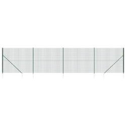 vidaXL Wire Mesh Fence Outdoor Garden Wire Fencing Mesh with Spike Anchors - green, 2.2 x 10 m