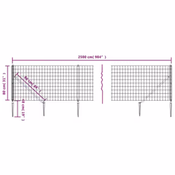 vidaXL Wire Mesh Fence Outdoor Garden Wire Fencing Mesh with Spike Anchors - green, 0.8 x 25 m
