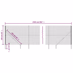 vidaXL Wire Mesh Fence Outdoor Garden Wire Fencing Mesh with Spike Anchors - green, 1.6 x 25 m - Additional view 4