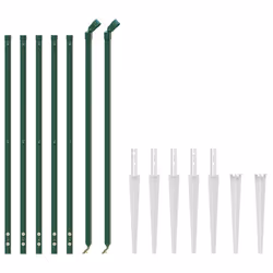 vidaXL Wire Mesh Fence with Spike Anchors Garden Fencing Mesh Green - 0.8 x 10 m
