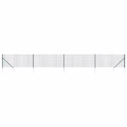 vidaXL Wire Mesh Fence with Spike Anchors Garden Fencing Mesh Green - 1 x 10 m