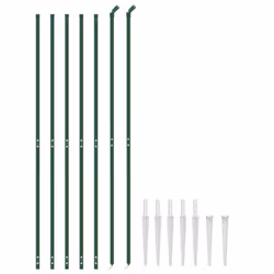 vidaXL Wire Mesh Fence Outdoor Garden Wire Fencing Mesh with Spike Anchors - green, 1.8 x 10 m