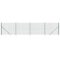 vidaXL Wire Mesh Fence Outdoor Garden Wire Fencing Mesh with Spike Anchors - green, 2.2 x 10 m