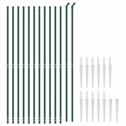 vidaXL Wire Mesh Fence Outdoor Garden Wire Fencing Mesh with Spike Anchors - green, 1.8 x 25 m