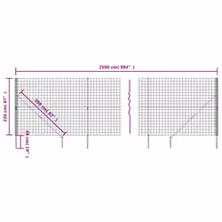 vidaXL Wire Mesh Fence Outdoor Garden Wire Fencing Mesh with Spike Anchors - green, 2.2 x 25 m - Additional view 3