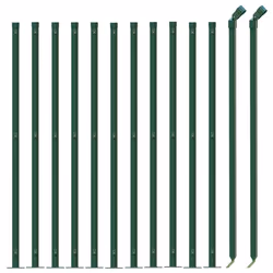vidaXL Wire Mesh Fence with Flange Fence Panel Chain Link Fence Green 2x25 m - green, 1.1 x 25 m - Additional view 2
