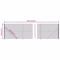 vidaXL Wire Mesh Fence with Flange Fence Panel Chain Link Fence Green 2x25 m - green, 1.6 x 25 m - Additional view 3