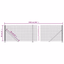 vidaXL Wire Mesh Fence Garden Wire Fencing Mesh with Flange Anthracite 2x25 m - green, 0.8 x 25 m - Additional view 5