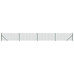 vidaXL Wire Mesh Fence Garden Wire Fencing Mesh Outdoor Fence with flange - green, 1 x 10 m