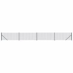 vidaXL Wire Mesh Fence Garden Wire Fencing Mesh Outdoor Fence with flange - green, 1.1 x 10 m