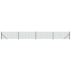 vidaXL Wire Mesh Fence Garden Wire Fencing Mesh Outdoor Fence with flange - green, 1.1 x 10 m