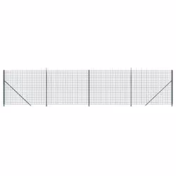 vidaXL Wire Mesh Fence Garden Wire Fencing Mesh Outdoor Fence with flange - green, 1.6 x 10 m