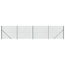vidaXL Wire Mesh Fence Garden Wire Fencing Mesh Outdoor Fence with flange - green, 1.6 x 10 m