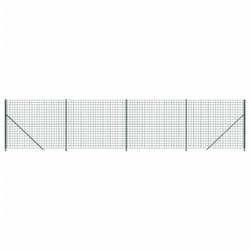 vidaXL Wire Mesh Fence Garden Wire Fencing Mesh Outdoor Fence with flange - green, 1.8 x 10 m