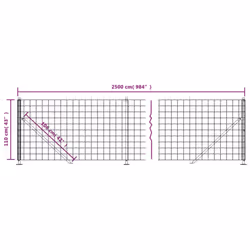 vidaXL Wire Mesh Fence Garden Wire Fencing Mesh Outdoor Fence with flange - green, 1.1 x 25 m