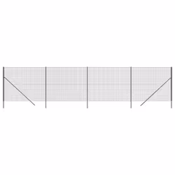vidaXL Wire Mesh Fence Chain Link Fence Panel Green Galvanised Steel 1.4x10 m - anthracite, 1.6 x 10 m