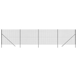 vidaXL Wire Mesh Fence Chain Link Fence Panel Green Galvanised Steel 1.4x10 m - anthracite, 1.6 x 10 m