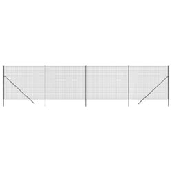 vidaXL Wire Mesh Fence Chain Link Fence Panel Green Galvanised Steel 1.4x10 m - anthracite, 1.8 x 10 m