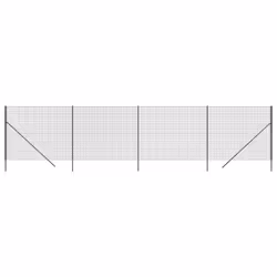 vidaXL Wire Mesh Fence Chain Link Fence Panel Green Galvanised Steel 1.4x10 m - anthracite, 2 x 10 m