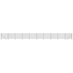 vidaXL Wire Mesh Fence Chain Link Fence Panel Green Galvanised Steel 1.4x10 m - anthracite, 1.8 x 25 m