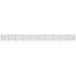 vidaXL Wire Mesh Fence Chain Link Fence Panel Green Galvanised Steel 1.4x10 m - anthracite, 2 x 25 m