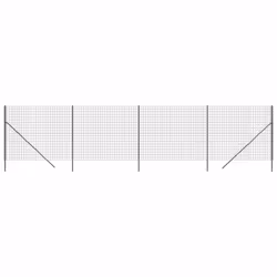 vidaXL Wire Mesh Fence Chain Link Fence Panel Green Galvanised Steel 0.8x10 m - anthracite, 1.8 x 10 m