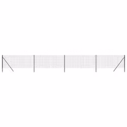 vidaXL Wire Mesh Fence Garden Wire Fencing Mesh Outdoor Fence Galvanised Steel - anthracite, 1 x 10 m