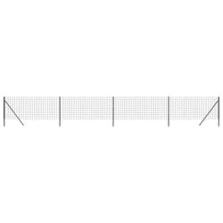 vidaXL Wire Mesh Fence Garden Wire Fencing Mesh Outdoor Fence Galvanised Steel - anthracite, 1 x 10 m