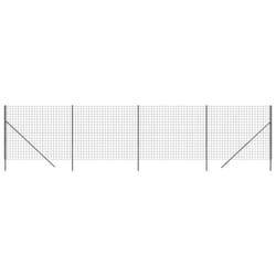 vidaXL Wire Mesh Fence Garden Wire Fencing Mesh Outdoor Fence Galvanised Steel - anthracite, 1.4 x 10 m