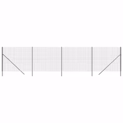 vidaXL Wire Mesh Fence Garden Wire Fencing Mesh Outdoor Fence Galvanised Steel - anthracite, 1.6 x 10 m