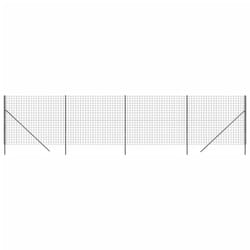 vidaXL Wire Mesh Fence Garden Wire Fencing Mesh Outdoor Fence Galvanised Steel - anthracite, 1.6 x 10 m