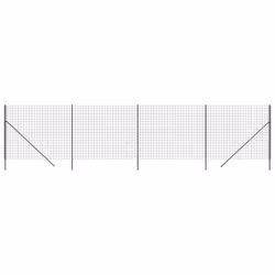 vidaXL Wire Mesh Fence Garden Wire Fencing Mesh Outdoor Fence Galvanised Steel - anthracite, 2.2 x 10 m