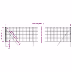 vidaXL Wire Mesh Fence Garden Wire Fencing Mesh Outdoor Fence Galvanised Steel - anthracite, 0.8 x 25 m - Additional view 4