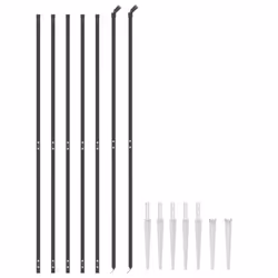 vidaXL Wire Mesh Fence Outdoor Garden Wire Fencing Mesh with Spike Anchors - anthracite, 1.4 x 10 m