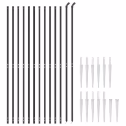 vidaXL Wire Mesh Fence Outdoor Garden Wire Fencing Mesh with Spike Anchors - anthracite, 1.4 x 25 m