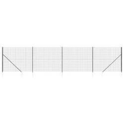 vidaXL Wire Mesh Fence Outdoor Garden Wire Fencing Mesh with Spike Anchors - anthracite, 1.6 x 10 m
