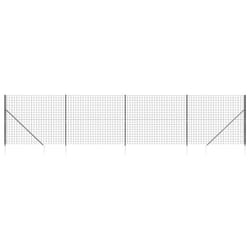 vidaXL Wire Mesh Fence Outdoor Garden Wire Fencing Mesh with Spike Anchors - anthracite, 1.8 x 10 m