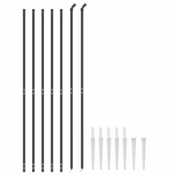 vidaXL Wire Mesh Fence Outdoor Garden Wire Fencing Mesh with Spike Anchors - anthracite, 1.8 x 10 m