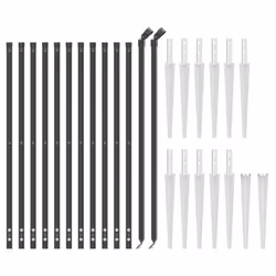 vidaXL Wire Mesh Fence Outdoor Garden Wire Fencing Mesh with Spike Anchors - anthracite, 0.8 x 25 m