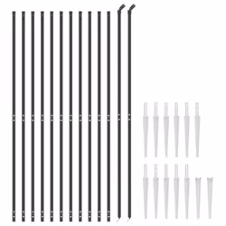 vidaXL Wire Mesh Fence Outdoor Garden Wire Fencing Mesh with Spike Anchors - anthracite, 1.4 x 25 m