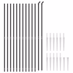 vidaXL Wire Mesh Fence Outdoor Garden Wire Fencing Mesh with Spike Anchors - anthracite, 2.2 x 25 m - Additional view 2