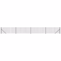 vidaXL Wire Mesh Fence with Flange Garden Fencing Mesh Anthracite 1.8x10 m - 0.8 x 10 m/ 1 pcs