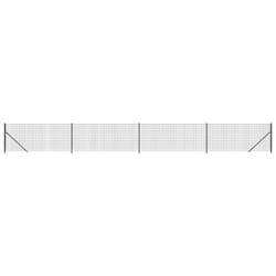 vidaXL Wire Mesh Fence with Flange Garden Fencing Mesh Anthracite 1.8x10 m - 0.8 x 10 m/ 1 pcs
